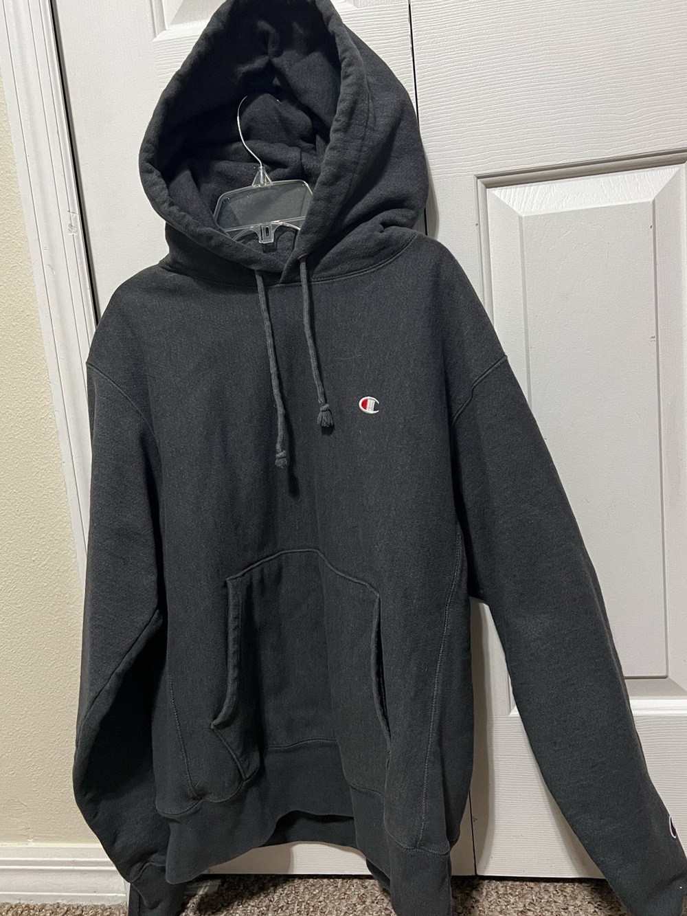 Reverse weave Gray Champion hoodie. Size M.